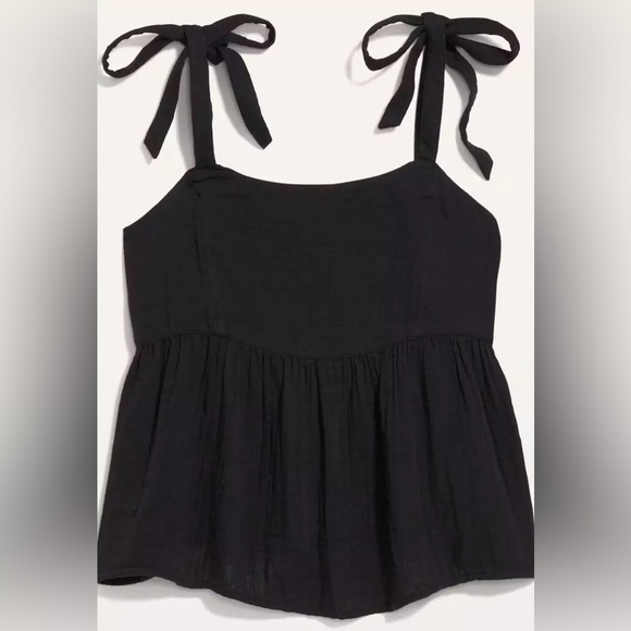 NWT! Old Navy Tie-Shoulder Waist-Defined Swing Cami Blouse - Medium 🤎 - Picture 5 of 10